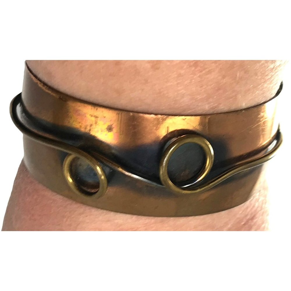 Vintage Modernist Copper Cuff Bracelet with Looped Wire Design MCM - Picture 6 of 6